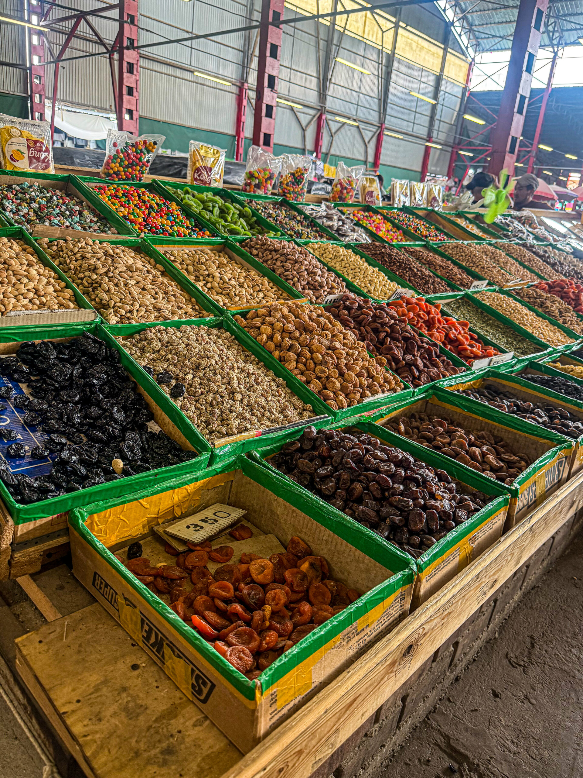 Picture of dried fruits and nuts at Osh Bazaar